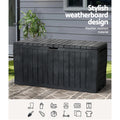 Gardeon 220L Outdoor Storage Box Black Lockable Garden Deck Shed