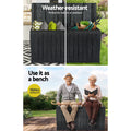 Gardeon 220L Outdoor Storage Box Black Lockable Garden Deck Shed