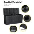 Gardeon 220L Outdoor Storage Box Black Lockable Garden Deck Shed