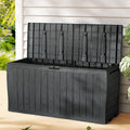 Gardeon 220L Outdoor Storage Box Black Lockable Garden Deck Shed