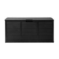 Gardeon 290L Outdoor Storage Box Lockable Black Garden Deck
