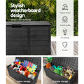 Gardeon 290L Outdoor Storage Box Lockable Black Garden Deck