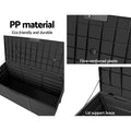 Gardeon 290L Outdoor Storage Box Lockable Black Garden Deck