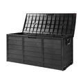 Gardeon 290L Outdoor Storage Box Lockable Black Garden Deck