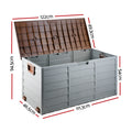 Gardeon 290L Outdoor Storage Box Lockable Brown Deck Garden Shed