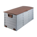 Gardeon 290L Outdoor Storage Box Lockable Brown Deck Garden Shed