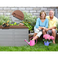 Gardeon 290L Outdoor Storage Box Lockable Brown Deck Garden Shed