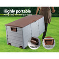Gardeon 290L Outdoor Storage Box Lockable Brown Deck Garden Shed