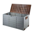Gardeon 290L Outdoor Storage Box Lockable Brown Deck Garden Shed