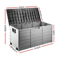 Gardeon 290L Outdoor Storage Box Lockable Garden Deck Shed Black