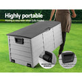 Gardeon 290L Outdoor Storage Box Lockable Garden Deck Shed Black