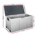 Gardeon Outdoor Storage Box 290L Lockable Grey Garden Shed Tool