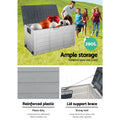 Gardeon Outdoor Storage Box 290L Lockable Grey Garden Shed Tool