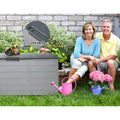 Gardeon Outdoor Storage Box 290L Lockable Grey Garden Shed Tool