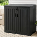 Gardeon 775L Outdoor Storage Box Black Lockable Cabinet Shed
