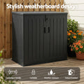 Gardeon 775L Outdoor Storage Box Black Lockable Cabinet Shed