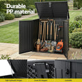 Gardeon 775L Outdoor Storage Box Black Lockable Cabinet Shed