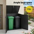 Gardeon 775L Outdoor Storage Box Black Lockable Cabinet Shed
