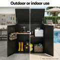 Gardeon 775L Outdoor Storage Box Black Lockable Cabinet Shed