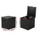 Gardeon 80L Outdoor Storage Box Lockable Garden Shed Black