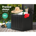 Gardeon 80L Outdoor Storage Box Lockable Garden Shed Black