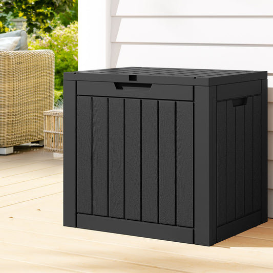 Gardeon Outdoor Storage Box 118L Lockable Garden Tool Shed Black