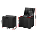 Gardeon Outdoor Storage Box 118L Lockable Garden Tool Shed Black