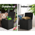 Gardeon Outdoor Storage Box 118L Lockable Garden Tool Shed Black