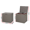 Gardeon Outdoor Storage Box 118L Grey Lockable Garden Shed