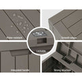 Gardeon Outdoor Storage Box 118L Grey Lockable Garden Shed