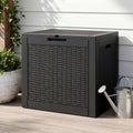 Gardeon Outdoor Storage Box 118L Container Lockable Garden Toy Tool Rattan-Texture Black