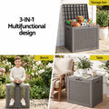 Gardeon Outdoor Storage Box 118L Container Lockable Garden Toy Tool Rattan-Texture Brown