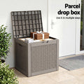 Gardeon Outdoor Storage Box 118L Container Lockable Garden Toy Tool Rattan-Texture Brown