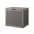 Gardeon Outdoor Storage Box 118L Container Lockable Garden Toy Tool Rattan-Texture Brown