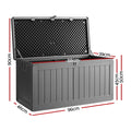 Gardeon 190L Outdoor Storage Box Lockable Garden Bench Black