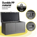 Gardeon 190L Outdoor Storage Box Lockable Garden Bench Black