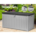 Gardeon 190L Outdoor Storage Box Lockable Garden Bench Black