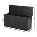 Gardeon Outdoor Storage Box 240L Lockable Garden Bench Black