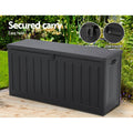Gardeon Outdoor Storage Box 240L Lockable Garden Bench Black