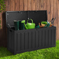 Gardeon Outdoor Storage Box 240L Lockable Garden Bench Black