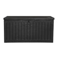 Gardeon 270L Outdoor Storage Box Bench Lockable Black