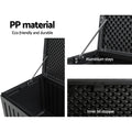 Gardeon 270L Outdoor Storage Box Bench Lockable Black