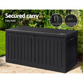 Gardeon 270L Outdoor Storage Box Bench Lockable Black