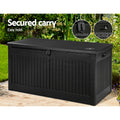 Gardeon 270L Outdoor Storage Box Bench Lockable Black