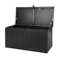 Gardeon 270L Outdoor Storage Box Bench Lockable Black
