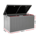 Gardeon 270L Outdoor Storage Box Grey Lockable Garden Bench Tool