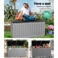 Gardeon 270L Outdoor Storage Box Grey Lockable Garden Bench Tool