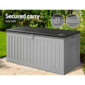 Gardeon 270L Outdoor Storage Box Grey Lockable Garden Bench Tool