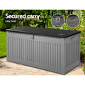 Gardeon 270L Outdoor Storage Box Grey Lockable Garden Bench Tool