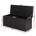 Gardeon 390L Outdoor Storage Box Black Lockable Garden Bench Shed